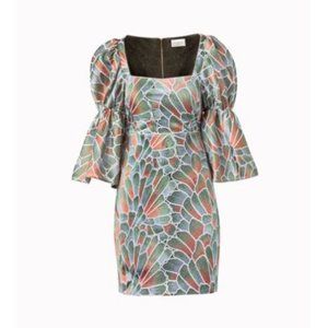 Azulu Puff Wide-Sleeve Dress NWT 4 $470